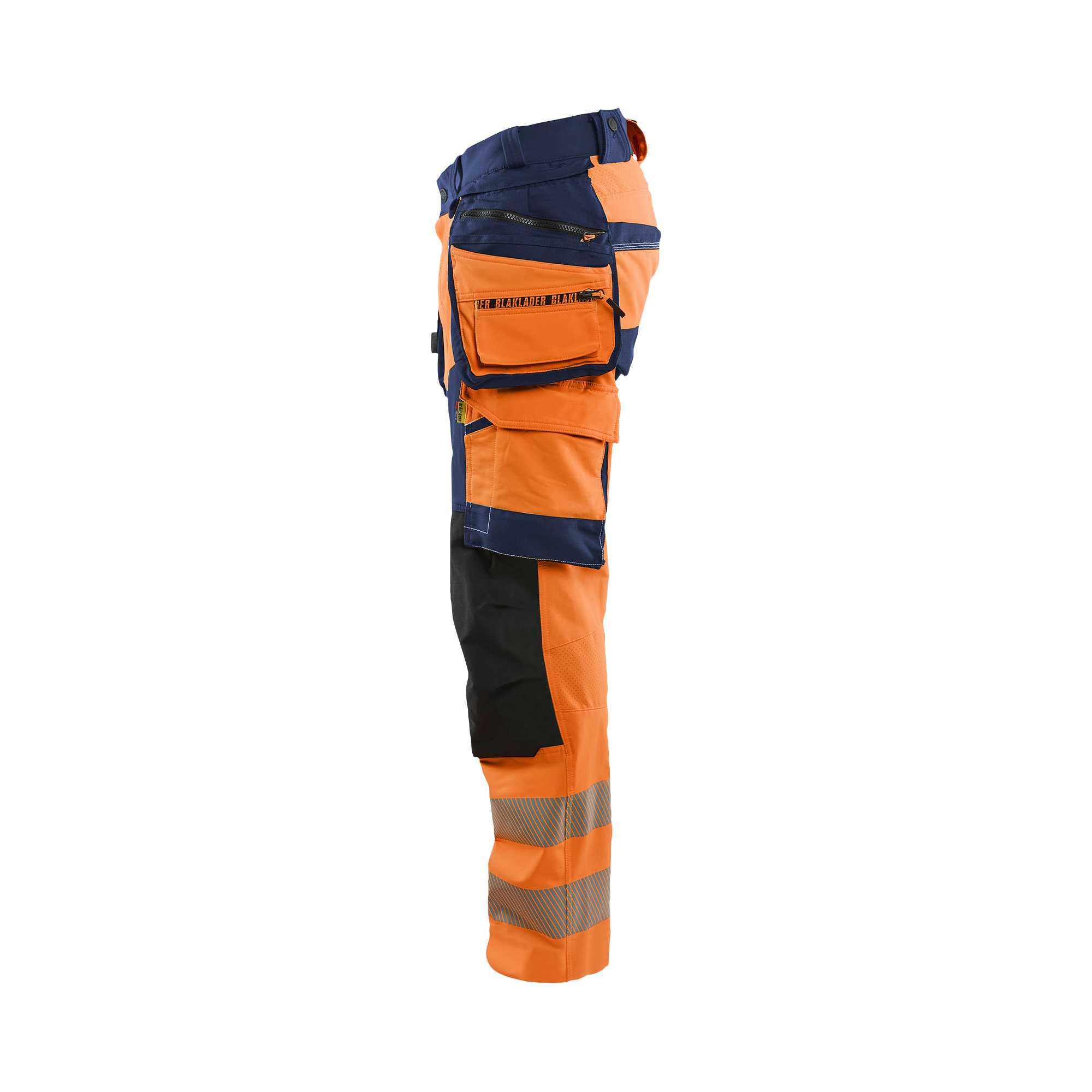 BLAKLADER 11221648 Hi Vis trousers 4 way stretch Hi Vis Reflective Work Trousers Men - double weave